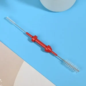 Medical device cleaning brushes with double-ended nylon bristles and color-coded plastic handles, designed for effective cleaning of medical instruments, tubes, and narrow channels for professional and OEM use.