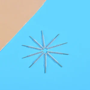 Cosmetic mascara brush heads with spiral bristles and twisted metal wire, suitable for eyelash mascara application, OEM manufacturing, bulk supply, and private label solutions for B2B beauty brands.