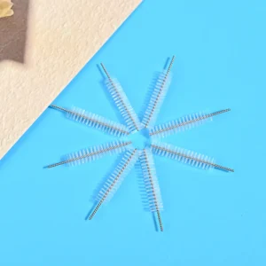 Cosmetic mascara brush heads with spiral bristles and twisted metal wire, suitable for eyelash mascara application, OEM manufacturing, bulk supply, and private label solutions for B2B beauty brands.