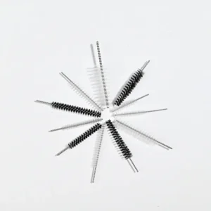 Cosmetic mascara brush heads with spiral bristles and twisted metal wire, suitable for eyelash mascara application, OEM manufacturing, bulk supply, and private label solutions for B2B beauty brands.