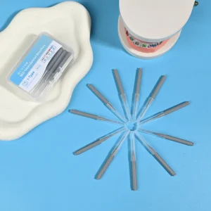 I-type interdental brushes in individual plastic cases, color-coded sizes for dental hygiene, OEM B2B interdental brush packaging for clinics and distributors