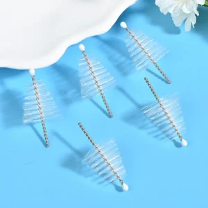 Medical device cleaning brush heads with stainless steel twisted wire and soft nylon bristles, designed for precise cleaning of medical instruments, B2B OEM wholesale supply.