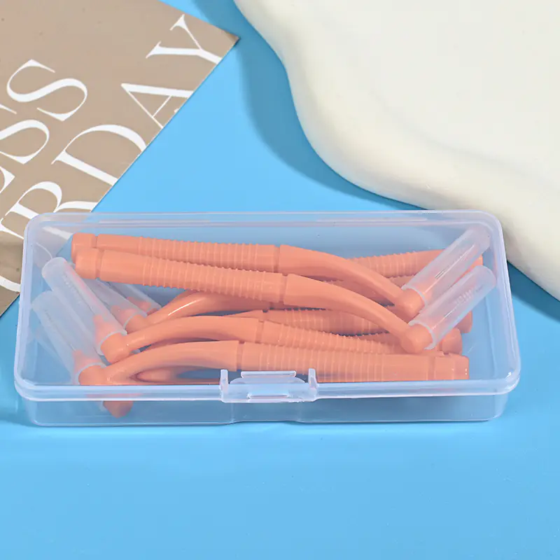 L-Type Interdental Brush Set | Portable Orange Brushes in Travel Case for Deep Teeth Cleaning L-Type Interdental Brush Set | Portable Orange Brushes in Travel Case for Deep Teeth Cleaning