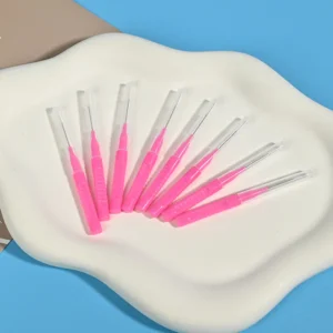 Pink I-Type Interdental Brushes | 12-Piece Set with Portable Travel Case for Complete Daily Care