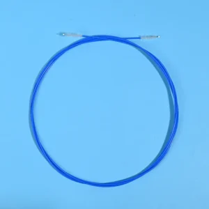 Double-ended medical device cleaning brush with flexible long cable and nylon bristles, designed for cleaning endoscopes, catheters, and narrow medical tubes, ideal for OEM and B2B bulk supply.