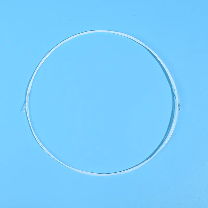 Double-ended medical device cleaning brush with flexible long cable and nylon bristles, designed for cleaning endoscopes, catheters, and narrow medical tubes, ideal for OEM and B2B bulk supply.