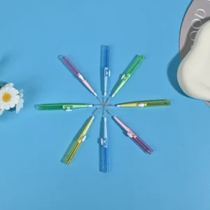 star arranged multi-color retractable interdental brushes showing extended bristles
