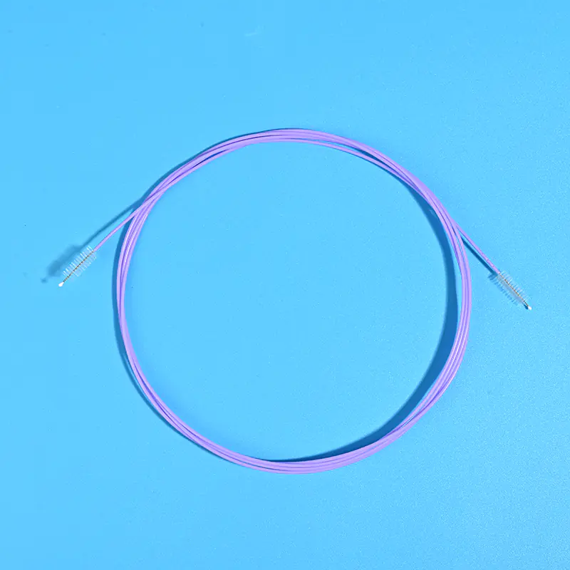 purple double-ended flexible endoscope cleaning brush