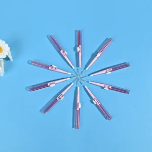 star arranged retractable pink interdental brushes showing extended bristles