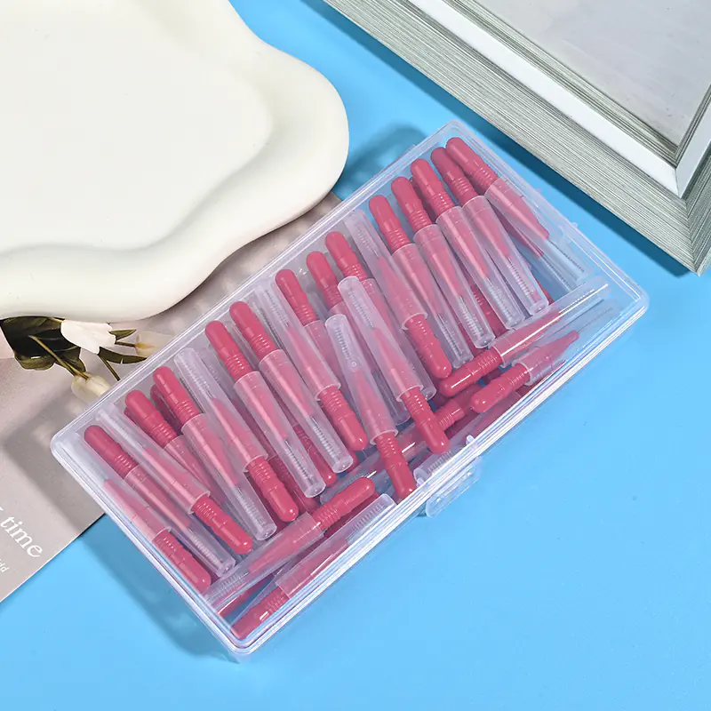 Wholesale pipe cleaner toothbrushes with fine bristles, red single tuft design for hard-to-reach areas in bulk packaging for global retailers