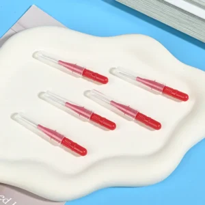 Assorted bulk red interdental brushes - portable dental picks with plastic cases for professional oral hygiene product wholesale and distribution