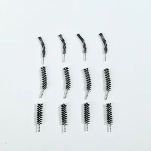 various size black nylon mascara brush heads with metal twisted wire for cosmetic OEM production