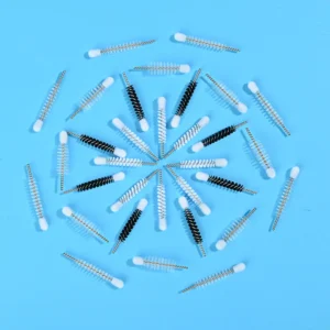 bulk assorted foam top tipped mascara brush heads black white nylon for makeup factory OEM raw material