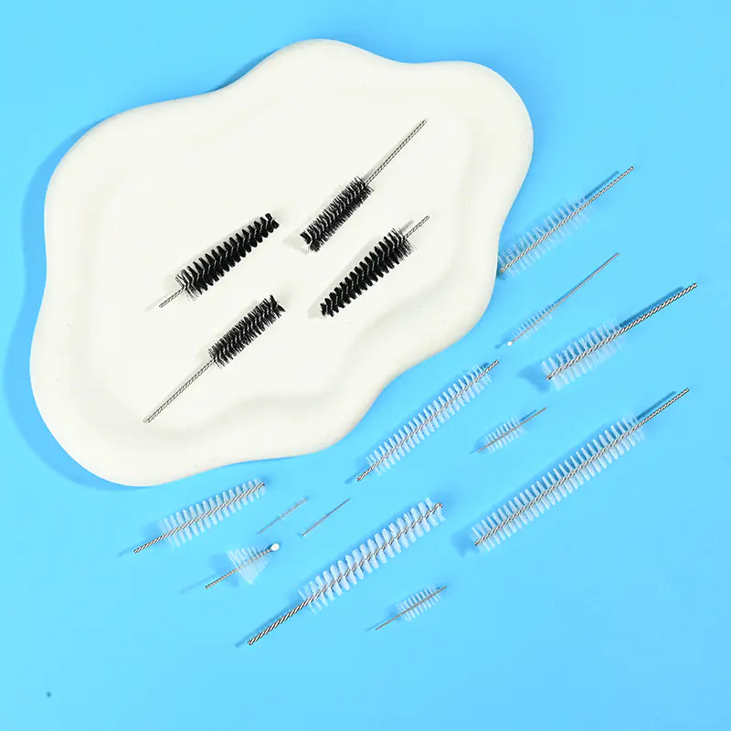 disposable black white endoscope channel cleaning brush heads assorted sizes for GI endoscope maintenance bulk wholesale