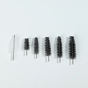 graduated density black & white nylon mascara wand brush heads with twisted metal wire for cosmetic OEM bulk production